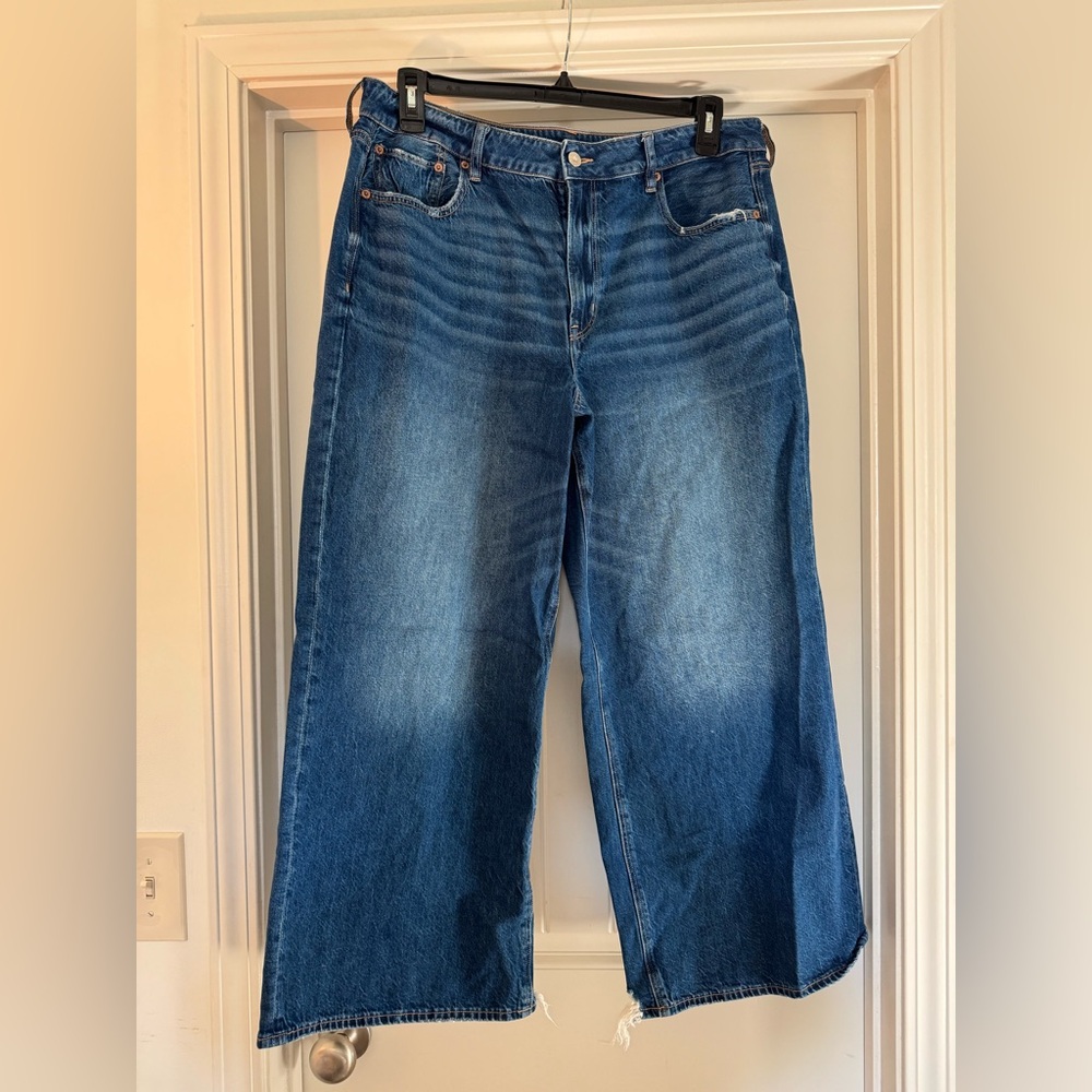 American Eagle cropped wide leg jeans